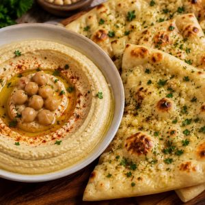 🟢Hummus with Garlic Naan